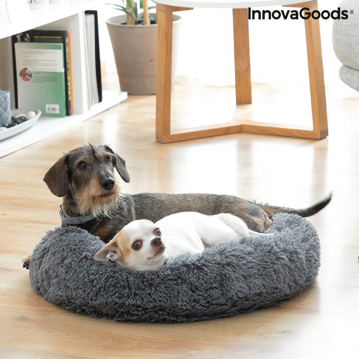 Cama antiestrés redonda para perros y gatos, 60 cm