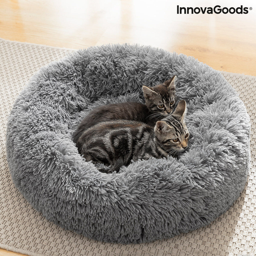 Cama antiestrés redonda para perros y gatos, 60 cm
